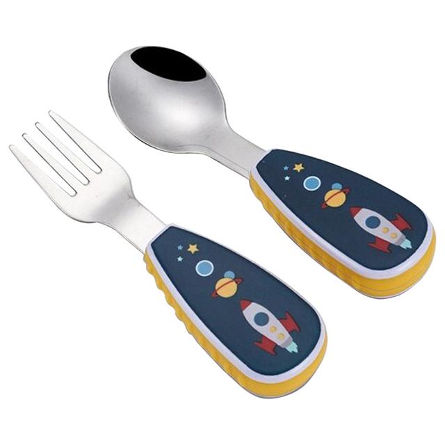 Brain Giggles - Kids Cutlery Set W/ Case - Space 