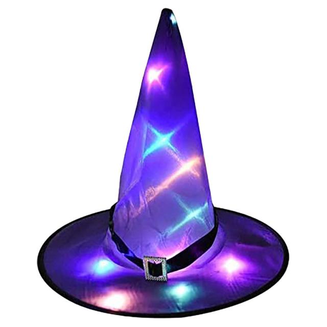 Brain Giggles - Halloween Witch Hat with LED Light - Purple