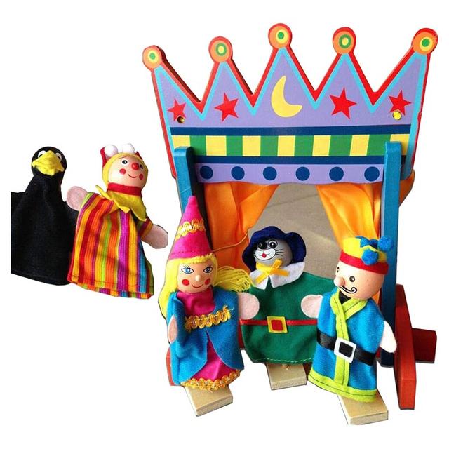 Brain Giggles Wooden Puppet Castle Theatre Set