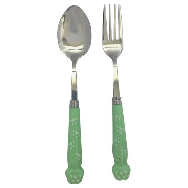 Brain Giggles - Stainless Steel Paw Cutlery Set With Case - Green