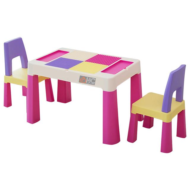 Home Canvas - Kids Building Block, Study Table & Chair Set