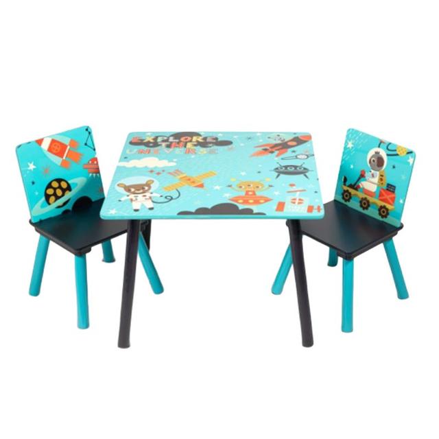 Home Canvas - Little Explorer Kids Table & Chair Set - Blue