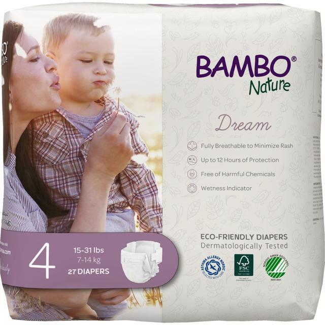 Bambo Nature Eco-Friendly Diapers, Size 4, 7-14Kg, 27Diapers