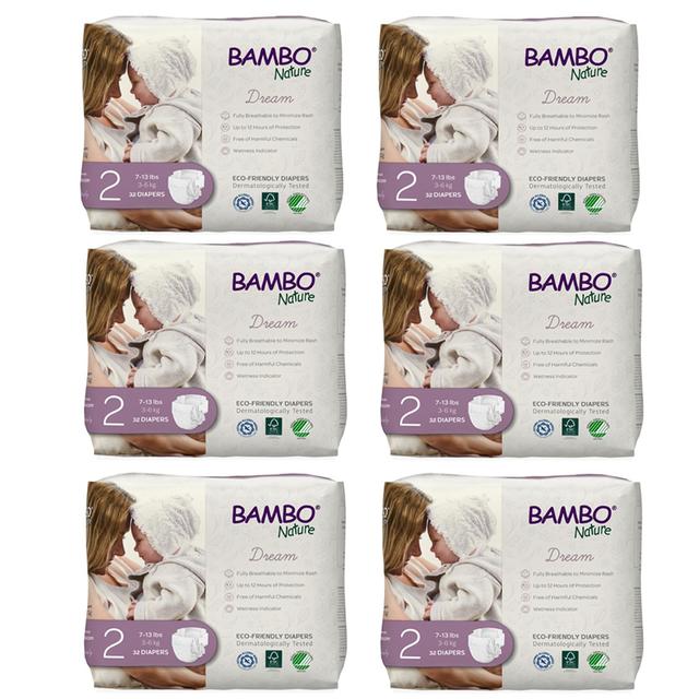 Bambo Nature - Eco Friendly Diapers, Size 2, 3-6kg 192 Diapers, Mega pack