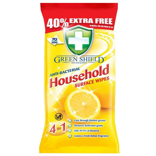 Green Shield - Anti-Bacterial Household Surface Wipes 70s