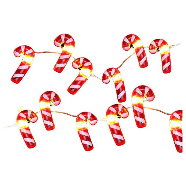 Highland - Candy Cane LED Lights Christmas Decorations - 10pc