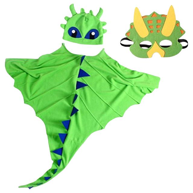 Highland - Dinosaur Cape Hat Mask Costume for Kids - Green