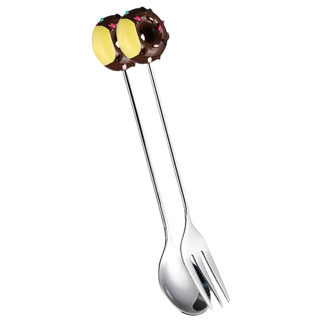 Highland - 2pc-Set Brown Donut Teaspoon And Fork