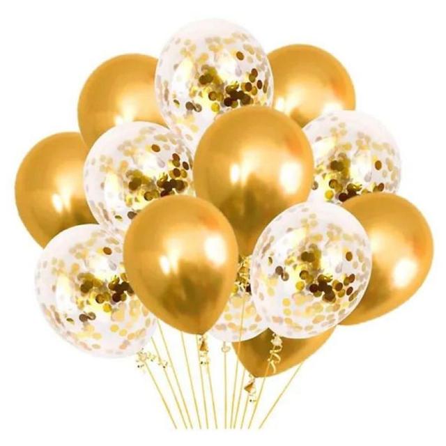 Highland - Gold Confetti and Latex Balloons 20pcs