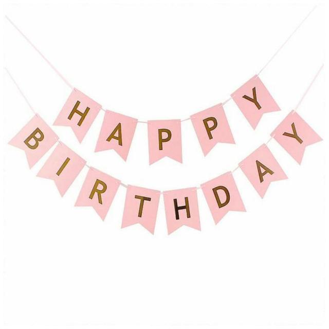 Highland - Pink Happy Birthday Banner 