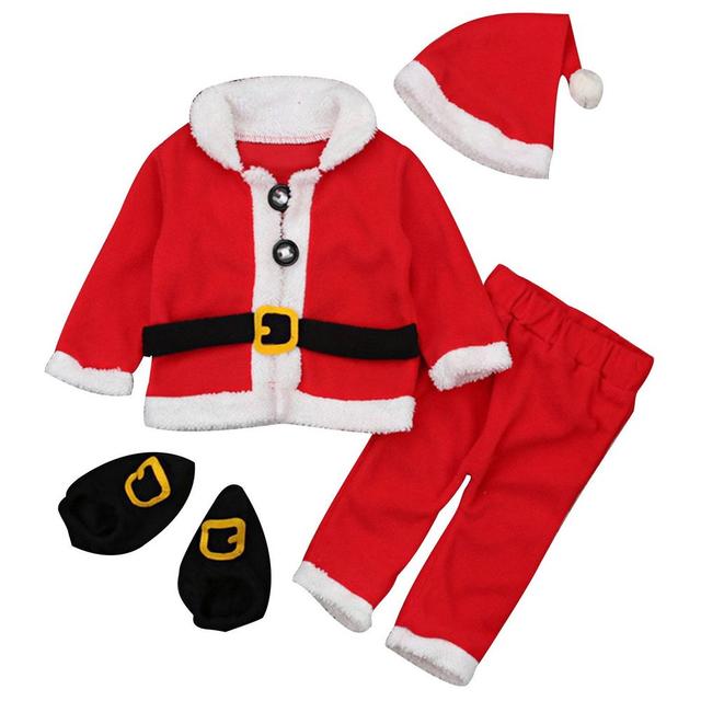 Highland - 5pc-Set - Infant Baby Santa Claus Christmas Costume - Red