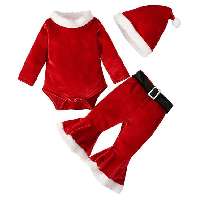 Highland - 4pc-Set - Toddler Girl Christmas Santa Claus Costume - Red