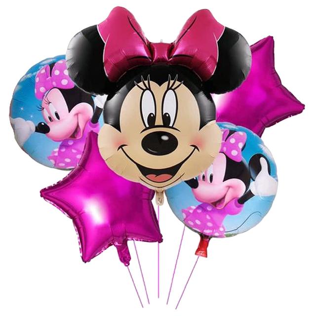 Highland - Minnie Mouse Balloons For Birthday Decorations - 5pcs