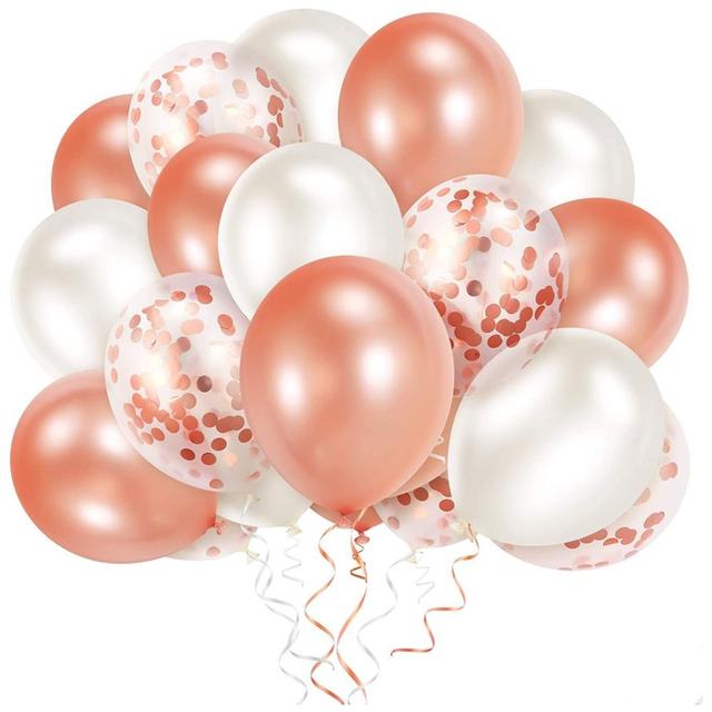 Highland - Rose Gold and White Balloons 40pcs