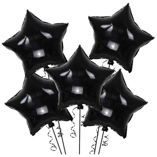 Highland - Black Star Foil Balloons 5pcs