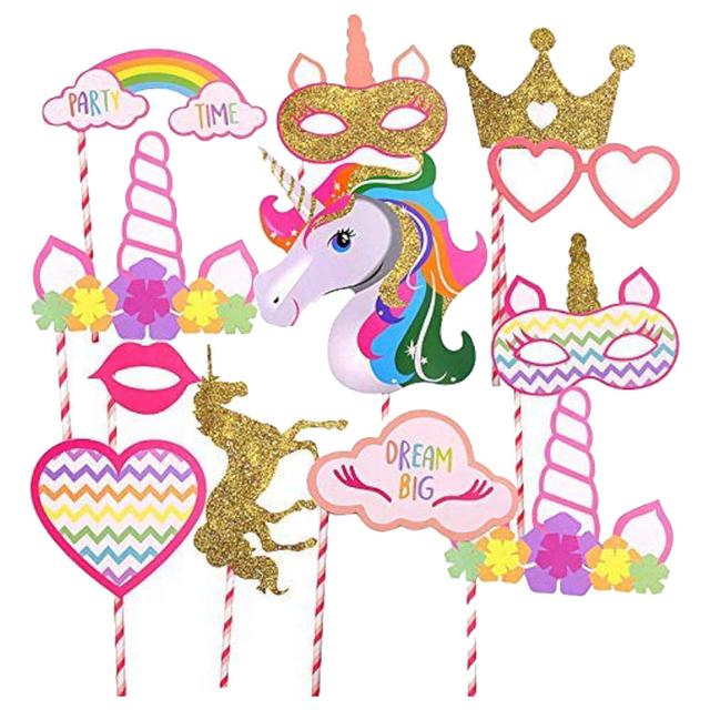 Highland - Unicorn Photobooth For Unicorn Birthday Party 12pcs