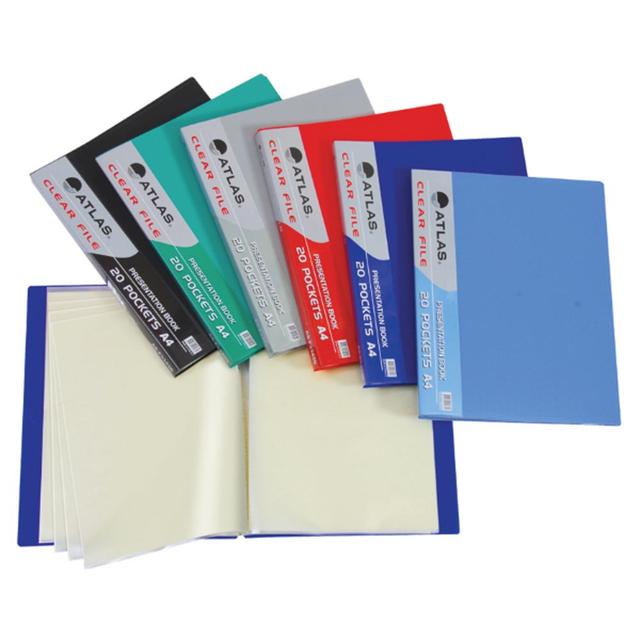 Atlas - Clear Pocket Assistant File A4 10s - Assorted 12pcs