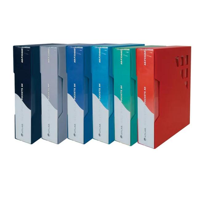 Atlas - Clear Pocket Assistant File A4 100s - Assorted 12pcs