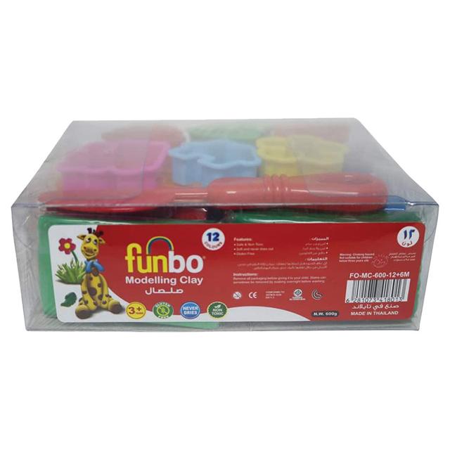 Funbo - Modelling Clay 12 Colors - Accessories - 600g