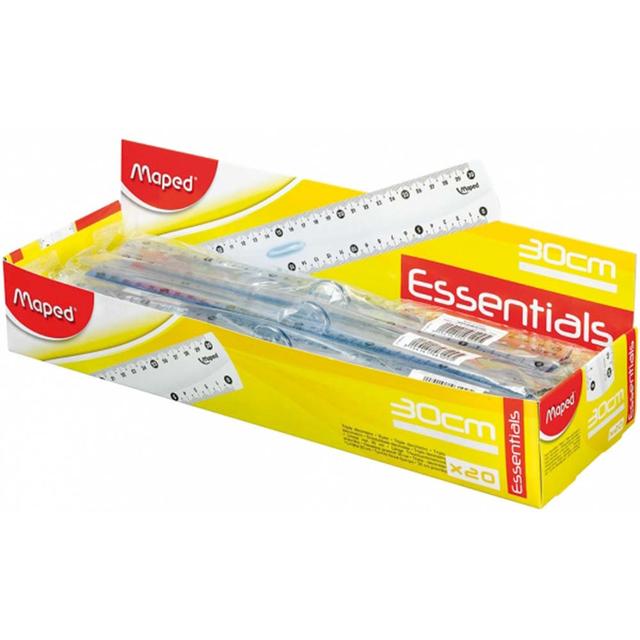 Maped - Essentials Grip Ruler 30cm (20pcs) - Assorted