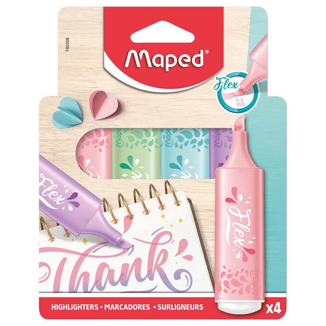 Maped - Fluopeps Pastel Flex Highlighter Pack - 4pcs