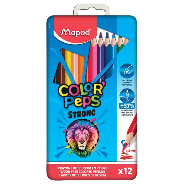 Maped - Color Pencils Strong Metal Box 12 Colours