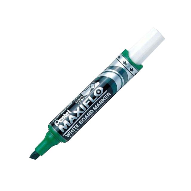 Pentel 12pcs Maxiflo WhiteBoardMarker Slim ChiselPoint Green