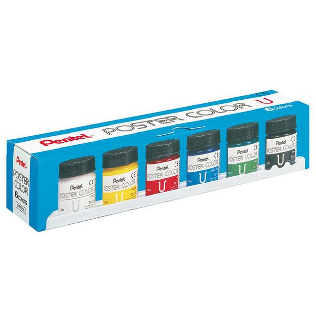 Pentel - Set of 6 Poster Colours 30ml