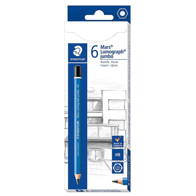 Staedtler - Mars Lumograph Pencil Jumbo Box 6 Pcs - Black