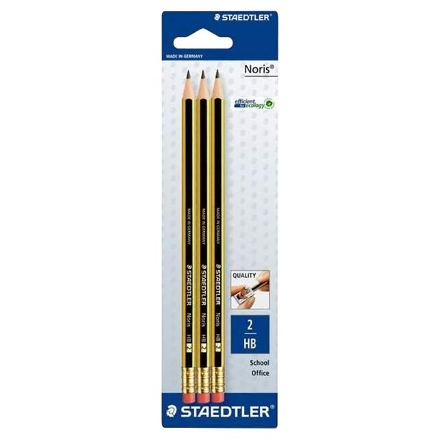 Staedtler - Noris With Rubber HB Pencils 3Pcs