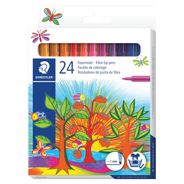 Staedtler - Fiber Tip Pen Cardboard Set - 24 Col