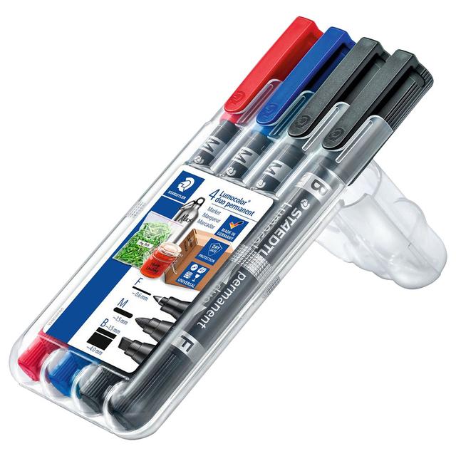 Staedtler - Lumocolor Duotip Permanent Marker 4Pcs