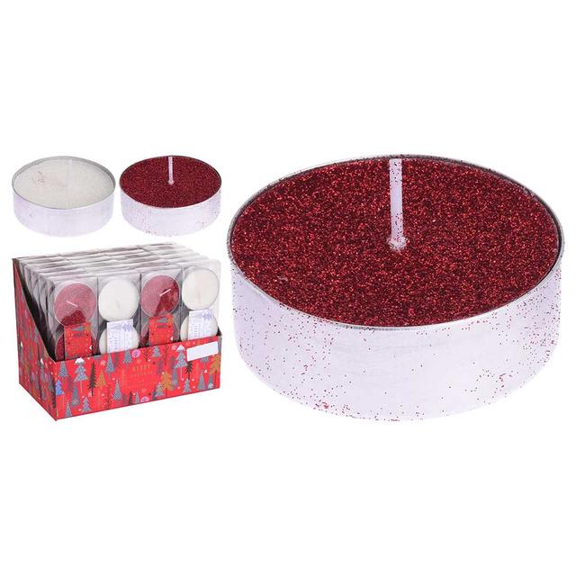 Homesmiths - Christmas Glitter Tealight Assorted Pack of 3