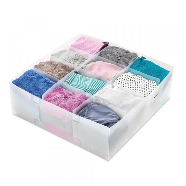 Whitmor - 12 Section Drawer Organizer - White