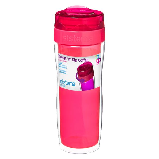 Sistema - Twist 'n' Sip Coffee to Go 490ml - Pink