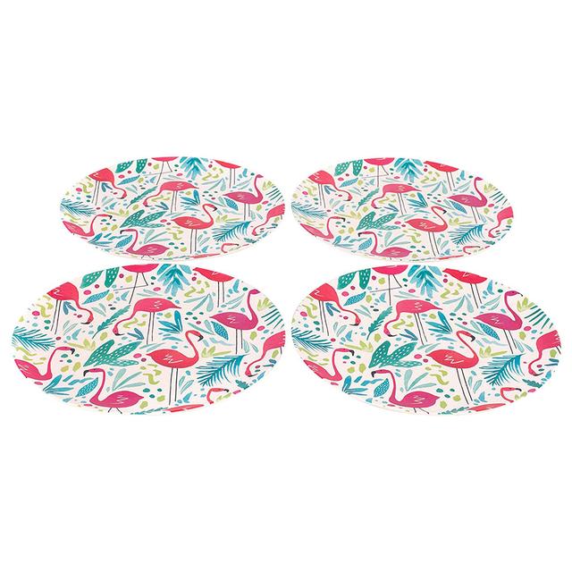 Cambridge - 4pk Bamboo Plates Flamingo