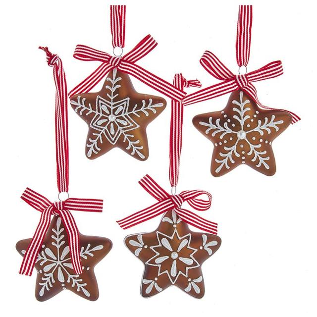 Homesmiths - Xmas Gingerbread Star with Ribbon 1pc Assorted