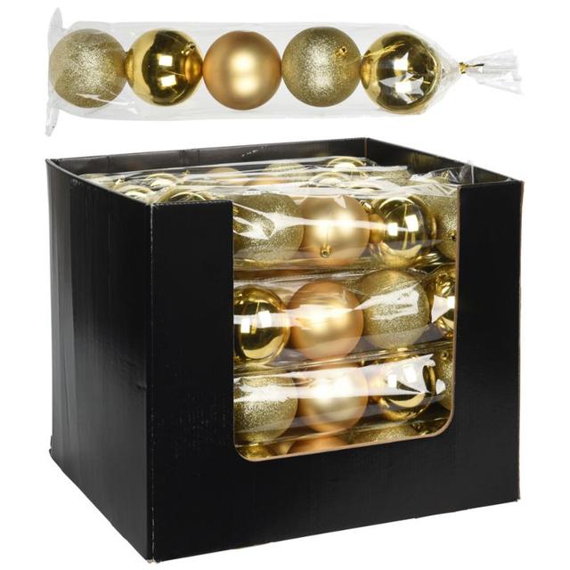 Homesmiths - Christmas 80mm Ball Pack of 5 - Gold