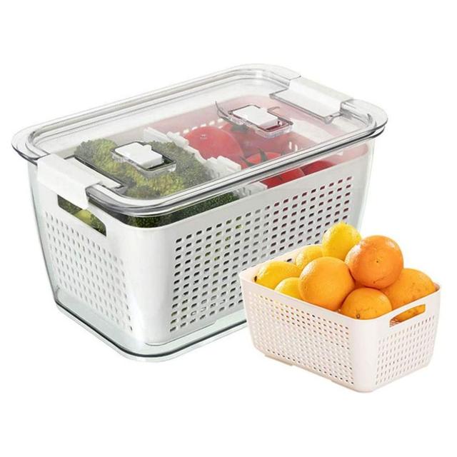 Homesmiths - Fridge Storage Container W/ Fruit Basket - L