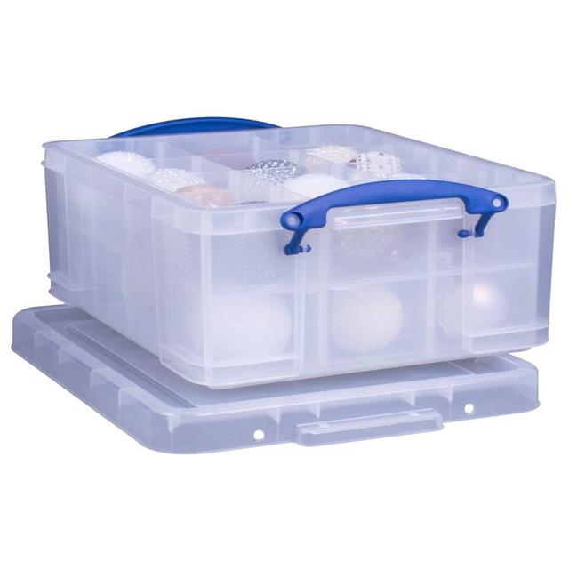 Really Useful Box - Plastic Box & 2 Trays 21L - Clear