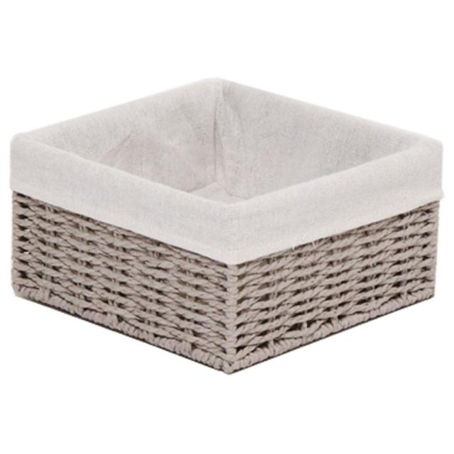 Homesmiths - Storage Basket W/ Liner 20x20x10 cm - Grey