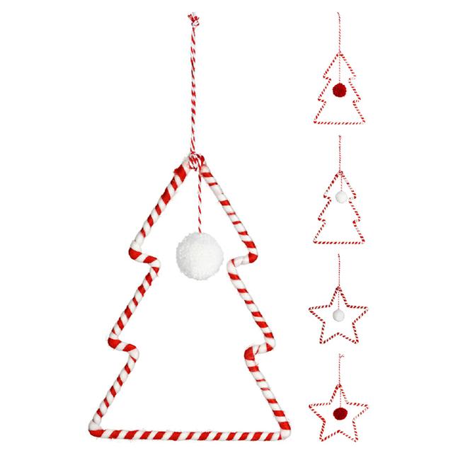 Homesmiths - Christmas Hanging Xmas Figure - Red - Assorted 1pc