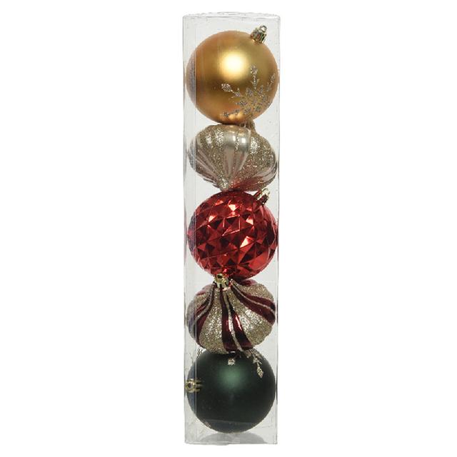 Homesmiths - Assorted Christmas Bauble - 5 pcs