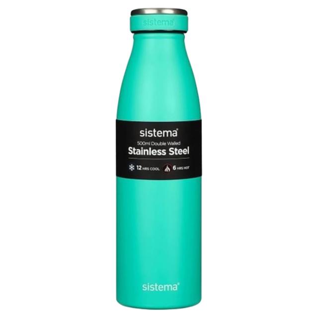 Sistema - Stainless Steel Bottle - Green - 500ml