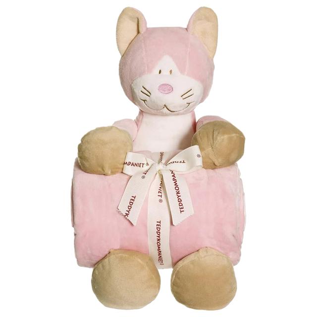 Teddykompaniet - Cat Diinglisar With Blanket - Pink