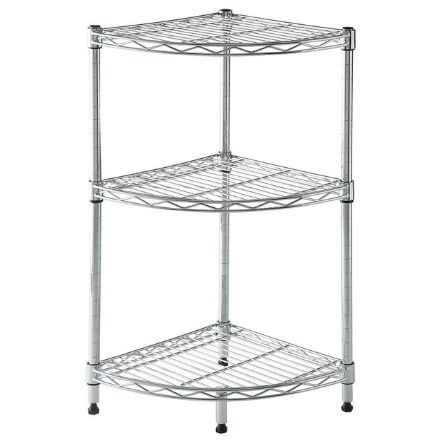 Cameltough - Corner Wire Rack 3 Shelf Chrome