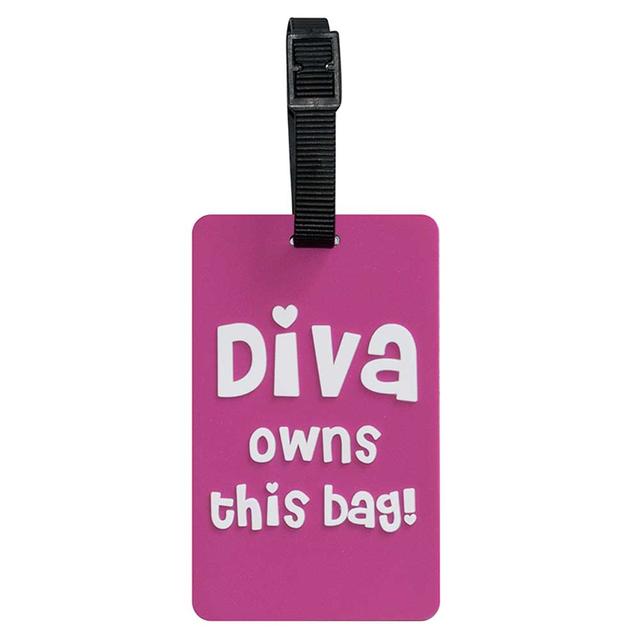 TangoTag - Luggage Tag Diva Owns This Bag! - Pink