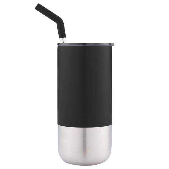 Hans Larsen - Borculo Insulated Tumbler w/ Reusable Straw - Black