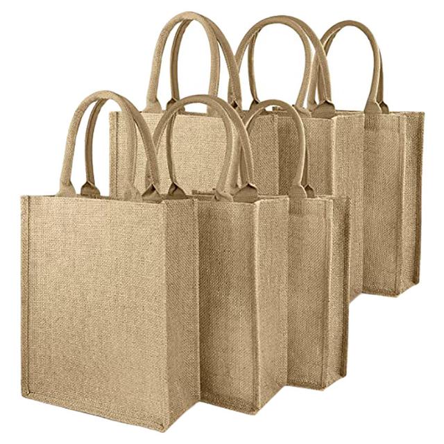 Eco-Neutral - Vertical Jute Shopping Bag Pack of 5 - Natural