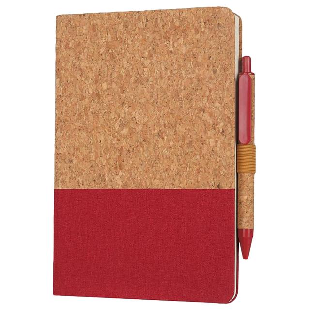 Eco-Neutral - Borsa A5 Cork Fabric Notebook & Pen Set - Red